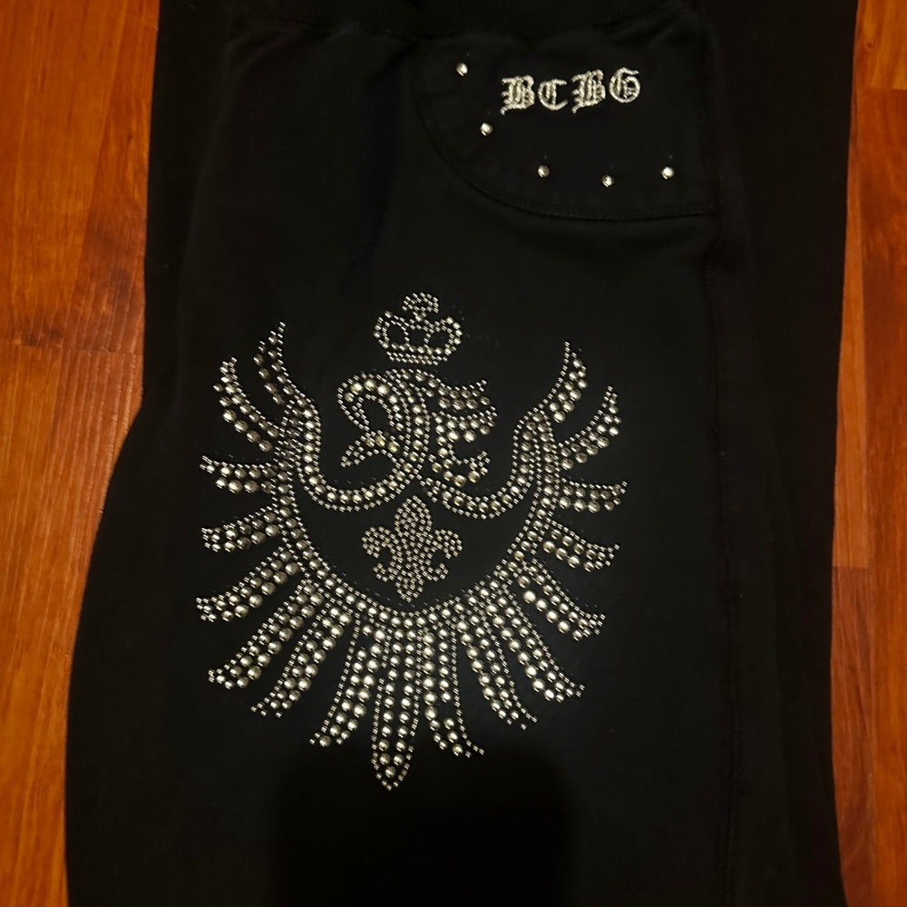 Y2K BCBG Black Pants with Silver Embellishments - Picture 6 of 9